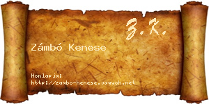 Zámbó Kenese névjegykártya
