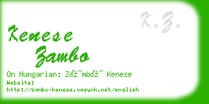 kenese zambo business card